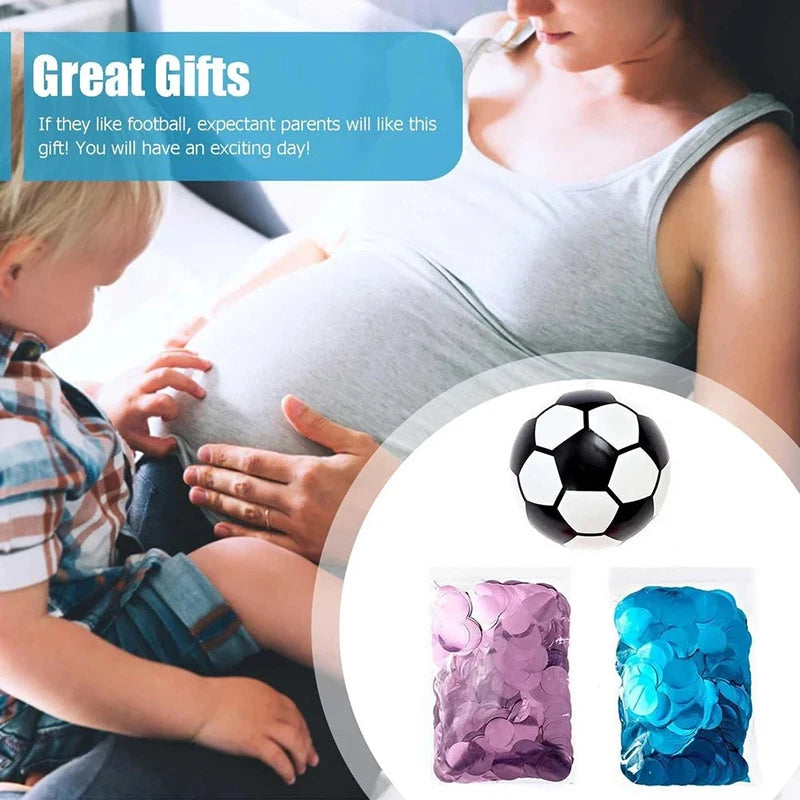 Gender Reveal Exploding Soccer Ball with Blue Pink Confetti Kit Wedding Baby Boy Girl Birthday Party Paper Gift Bags Decorations