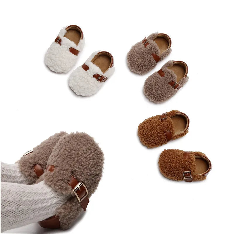 New Baby Shoes Fashion Plush Cotton First Steps Walkers 0-2Years Thickened Winter Autumn Warm Shoes Kids Soft Footwear