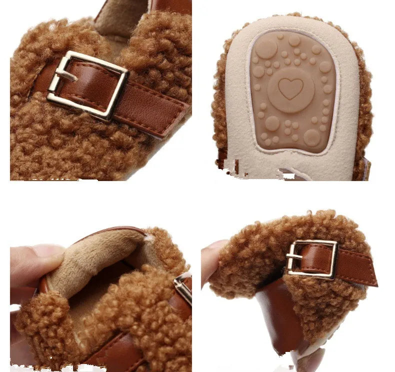 New Baby Shoes Fashion Plush Cotton First Steps Walkers 0-2Years Thickened Winter Autumn Warm Shoes Kids Soft Footwear