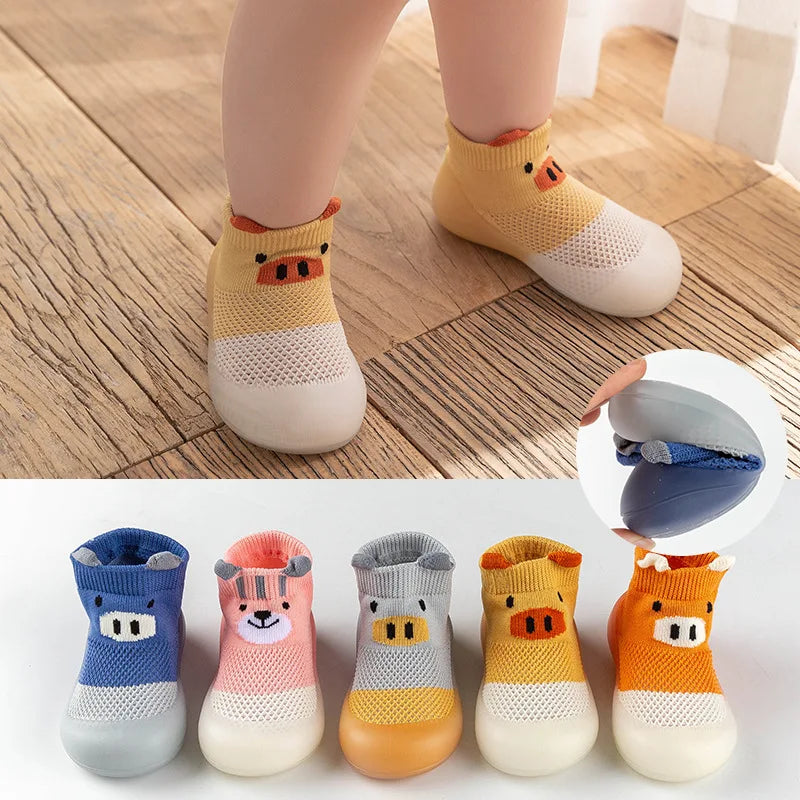 Baby Shoes Kids Soft Rubber Sole First Walkers Children Sock Shoes Non-slip Floor Socks Toddler Sock Shoes 0-4Y