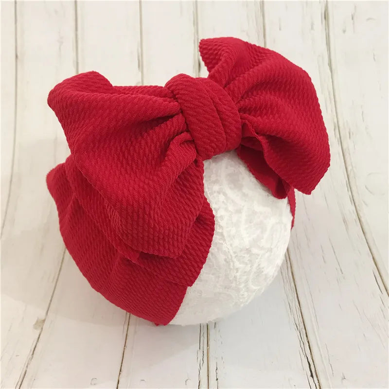 Baby Accessories Infant Baby Girl Cute Soft Bow Headband Newborn Solid Headwear Headdress Nylon Elastic Hair Band Gifts Props