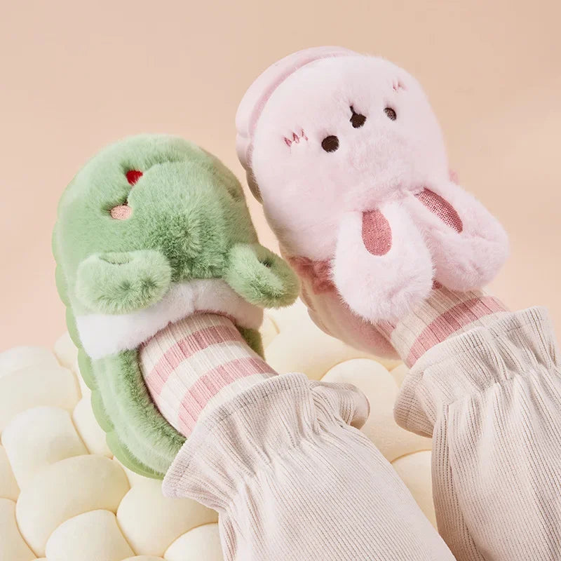 Doll Shoes Cute Bear Tiger Frog Animal Slippers Home Indoor Non-slip Warm Cartoon Slippers Baby New Born Girl Doll Accessories