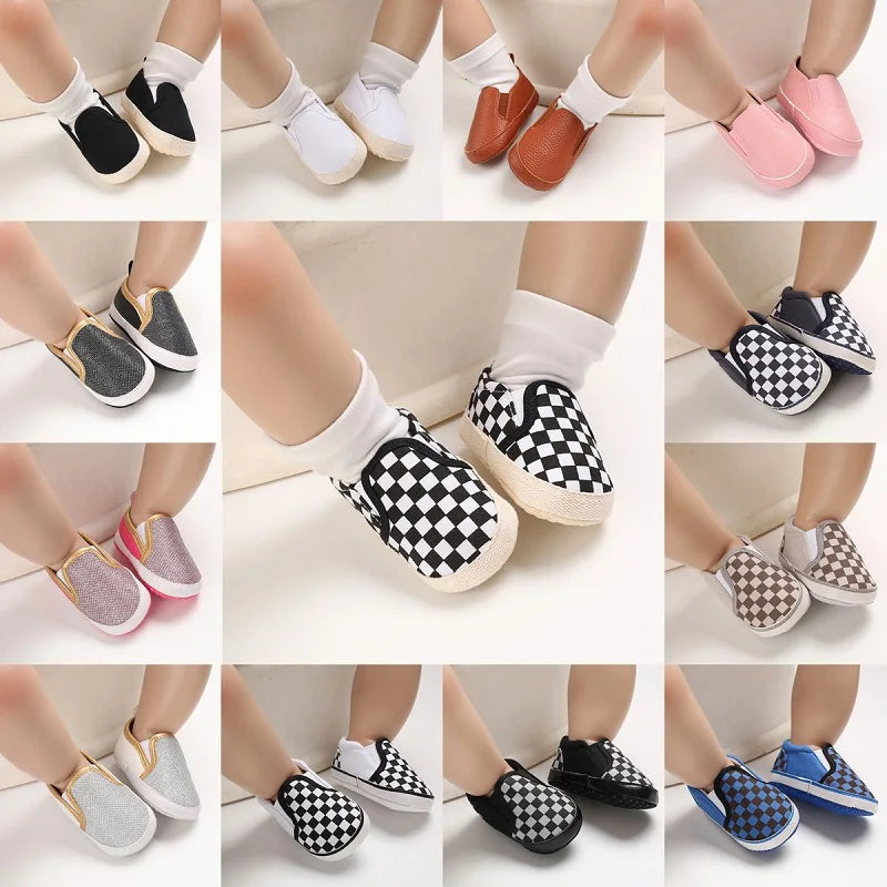 0-18M Spring Autumn Newborn Casual Baby Shoes Soft Comfortable Non-Slip Infants Kids Boy Girls Cute Walking Shoes First Walkers